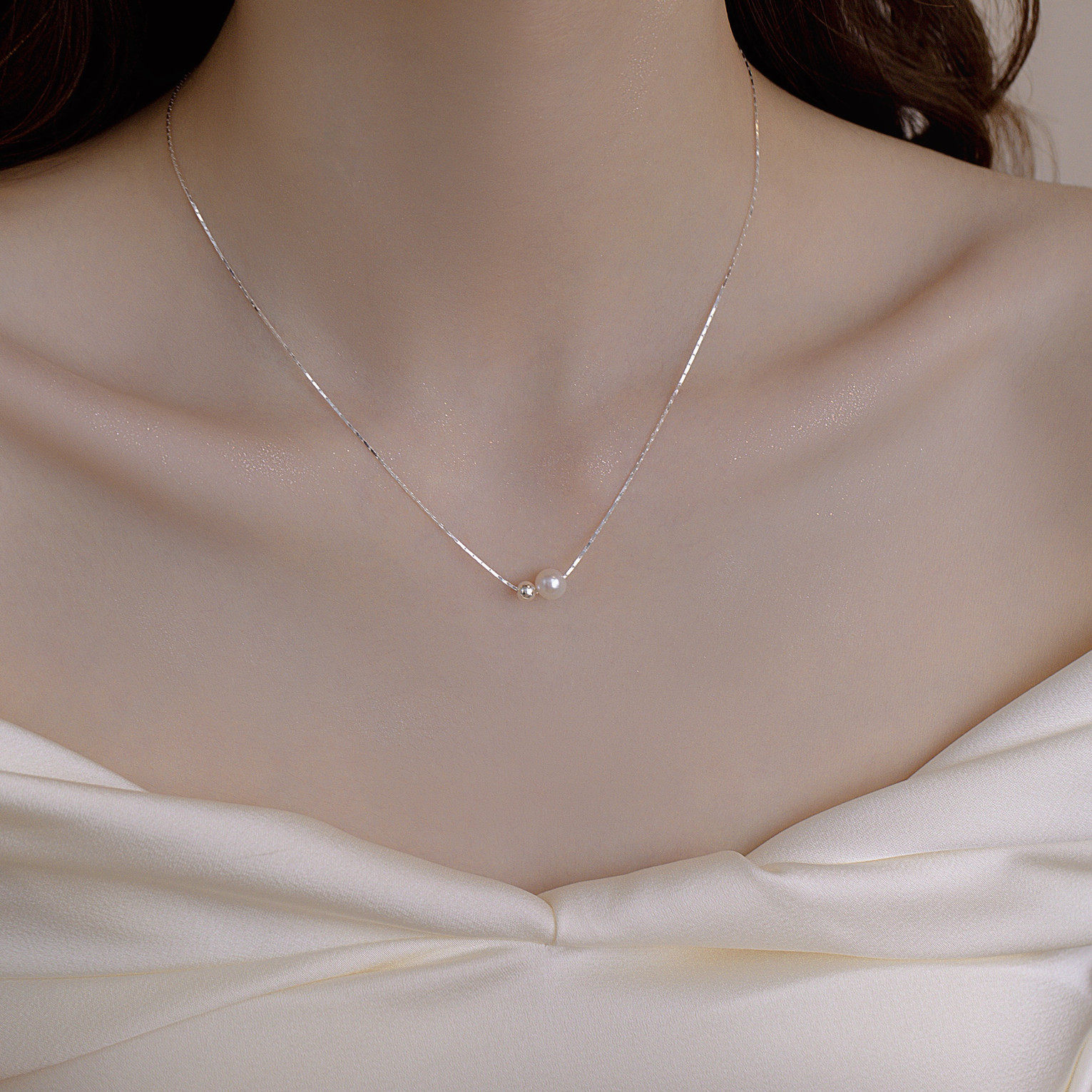 3FANTASTS жемчужное нефритовое ожерелье Huazhang в минималистичном стиле, змеиная кость, летний темперамент, легкая роскошная нишевая цепочка для ключиц высокого класса