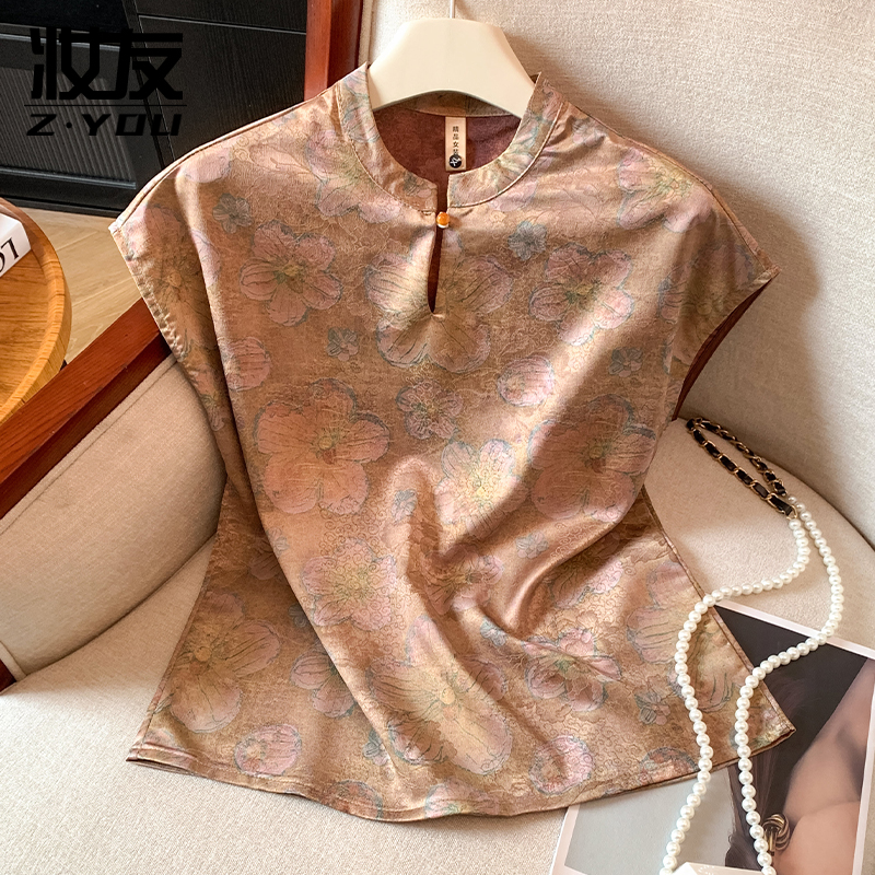 Новая маленькая рубашка в китайском стиле, улучшенный топ cheongsam, новинка 2025 года, высококачественный легкий роскошный костюм с короткими рукавами в национальном стиле young Tang для женщин