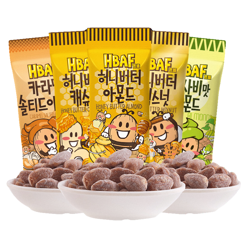 Hbaf Honey Butter Almond Nut Bee Nut Daily Mixed Almond Dried Fruit Breakfast Nutritious Leisure Snacks