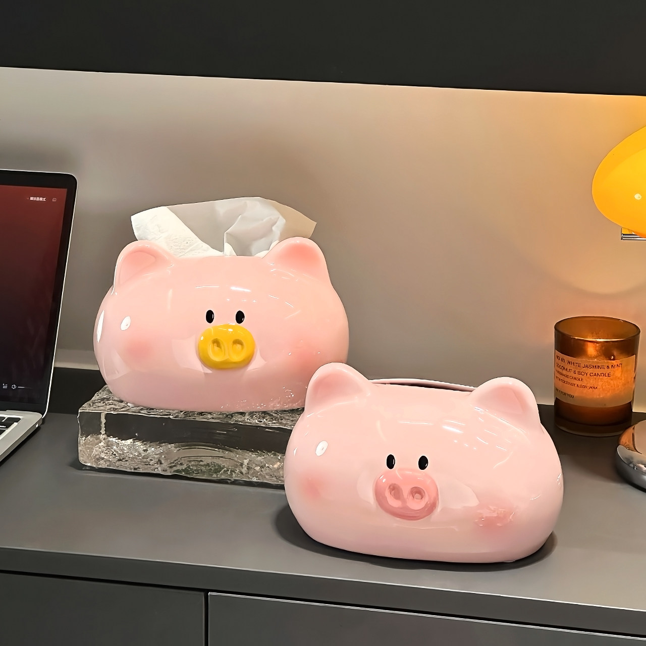 Симпатичная коробка для салфеток cute pig в гостиной, бумажная коробка для перекачки, керамическая коробка для перекачки, украшение домашнего журнального столика, креативная коробка для салфеток