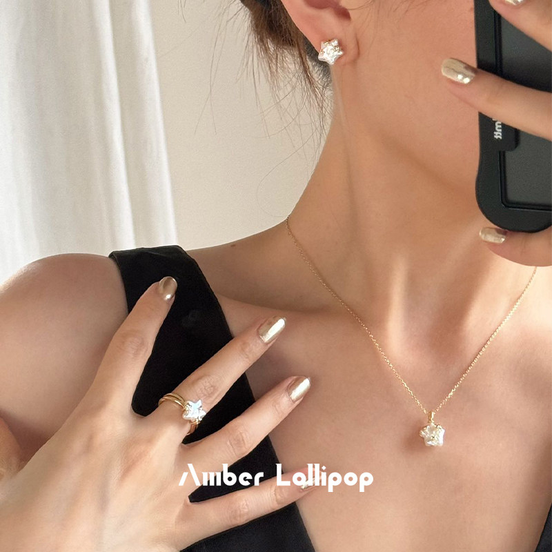 [Ван Юйвэнь в том же стиле] Серьги с жемчугом в стиле барокко AmberLollipop, женские серьги серии Polaris