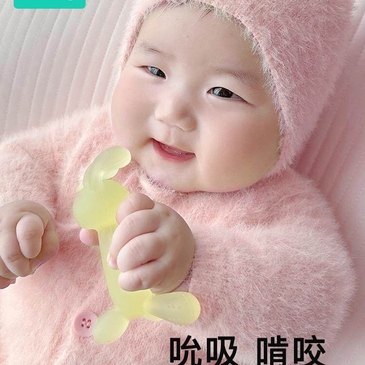 Прорезыватель для зубов Beidou Bunny, детская зубная палочка, клей для прикуса, четырехмесячный оральный период, силиконовая игрушка, артефакт против поедания пищи