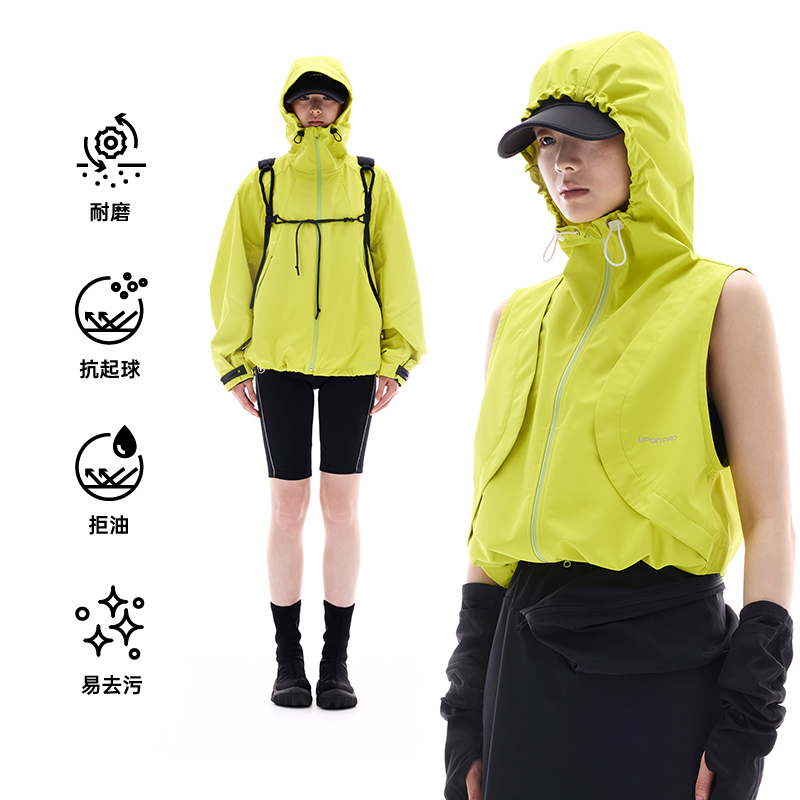 【25 новых продуктов】 ПРОФЕССИОНАЛЬНАЯ уличная одежда для походов и кемпинга, ветрозащитная функциональная короткая куртка с капюшоном и высоким воротом.