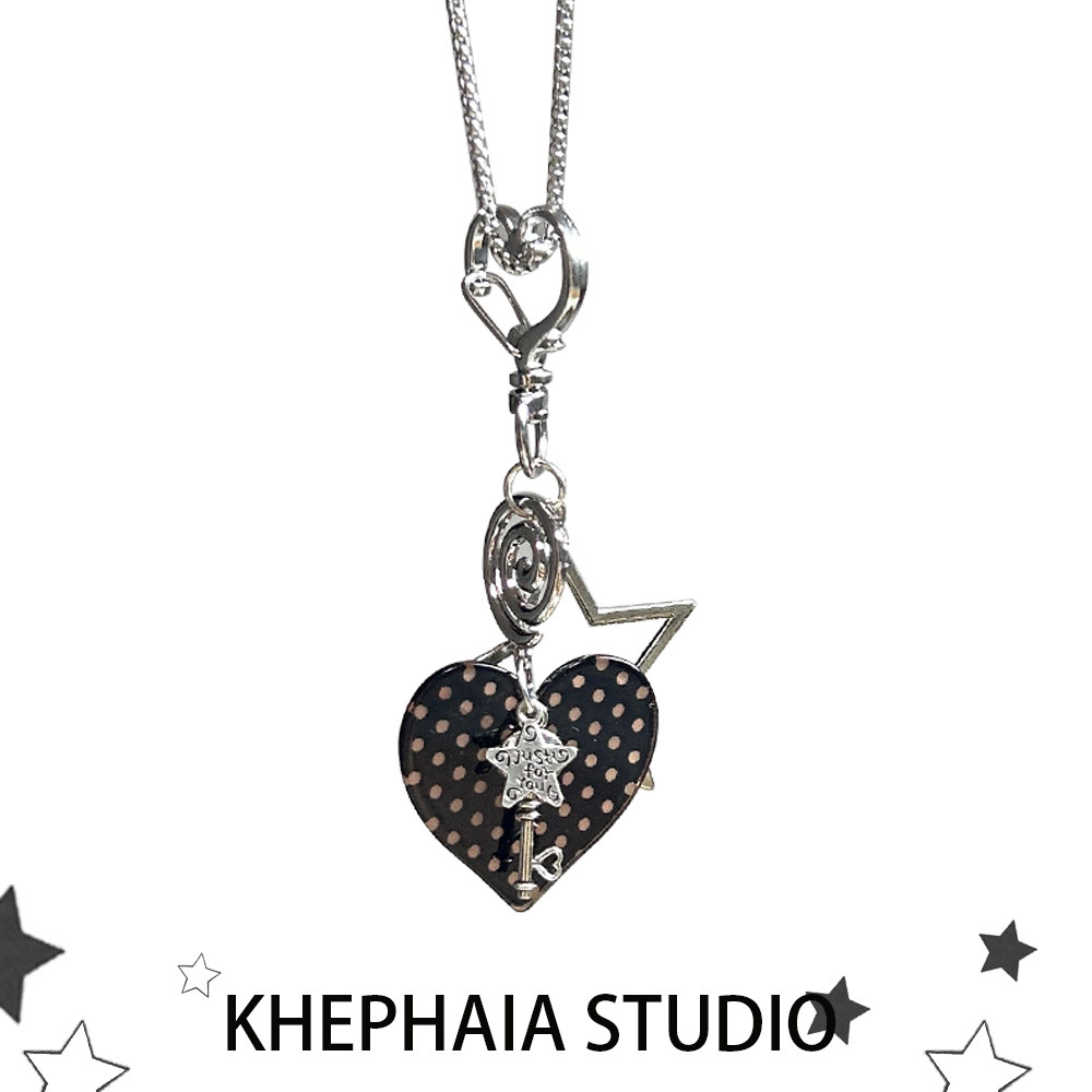 KHEPHAIA love, акриловое ожерелье в горошек, цепочка для свитера с крестом, Y2K, нишевая пятиконечная звезда, женские новые ins