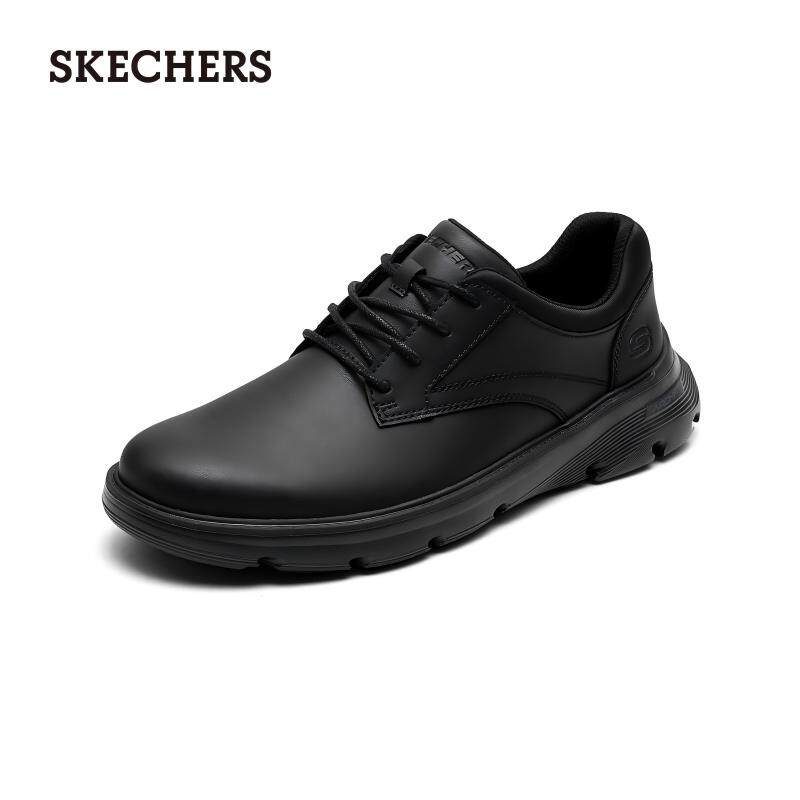 Мужская повседневная обувь Skechers в деловом стиле; коллекция 2026 года; сезон лето; новый стиль; черная официальная обувь на мягкой подошве для поездок на работу