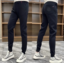 Trendy autumn and winter trendy pants for men, slim fit and versatile, ruffian and handsome leggings, Korean version of small label sports casual pants