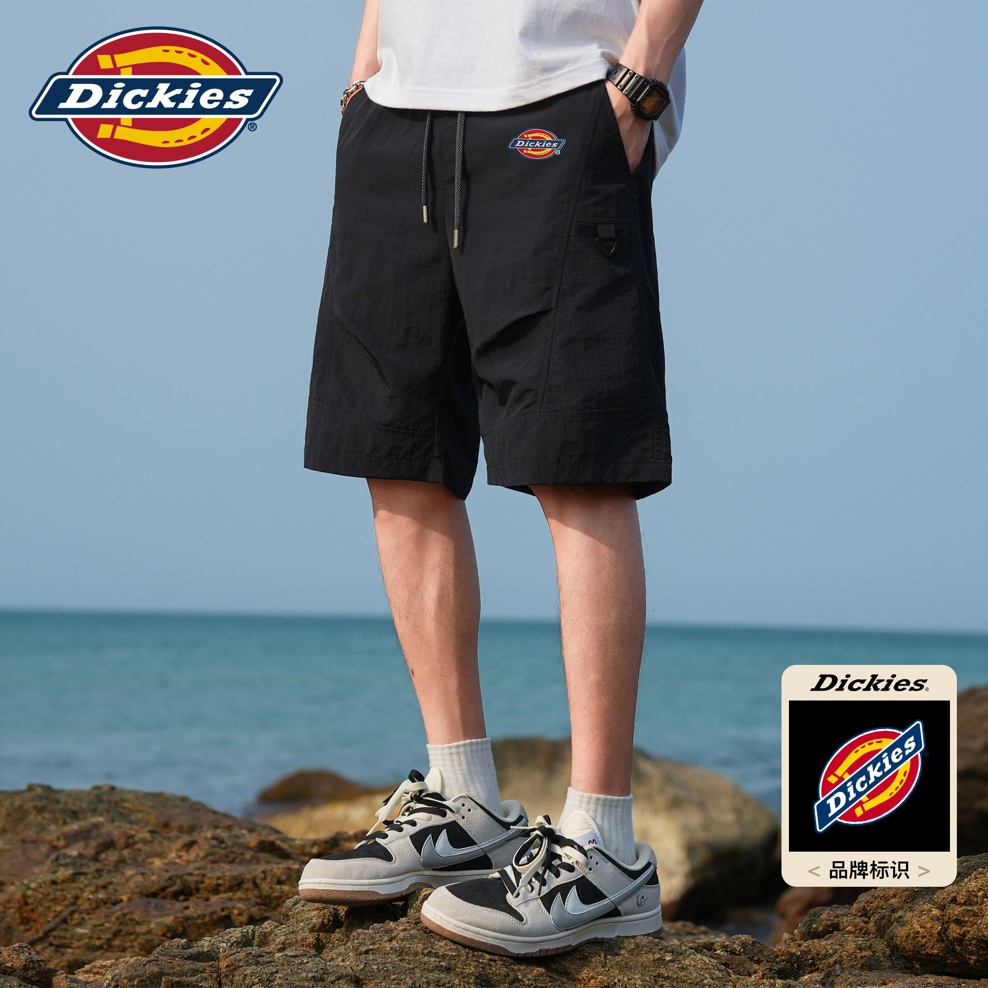 Повседневные шорты Dickies, мужские летние новые модные брендовые спортивные однотонные легкие уличные универсальные брюки с пятью точками