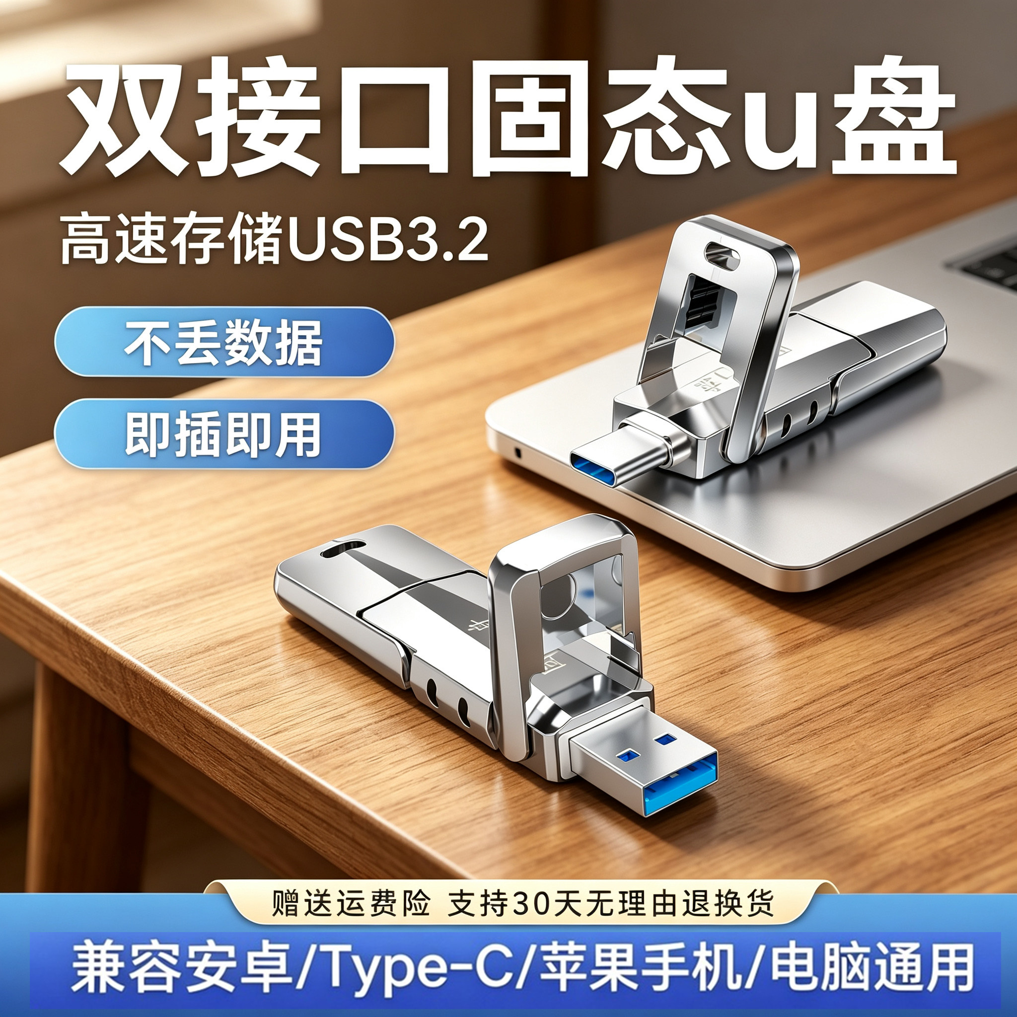 Твердотельный USB-накопитель 128 ГБ, высокоскоростной USB3.2, большой емкости, 256 г, USB-накопитель, мобильный телефон, компьютер двойного назначения, 64 Г, автомобиль, 32 ГБ