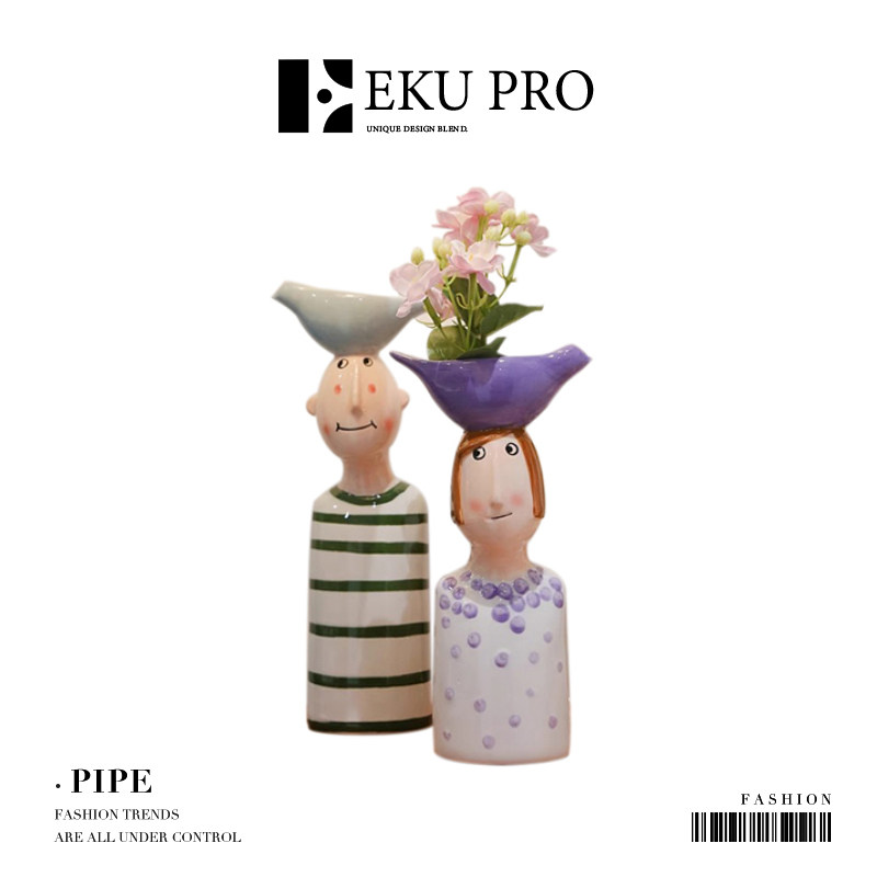 EKU PRO*Dream· Скандинавская керамическая забавная ваза Сувениры на новоселье Украшения для дома | Трубка