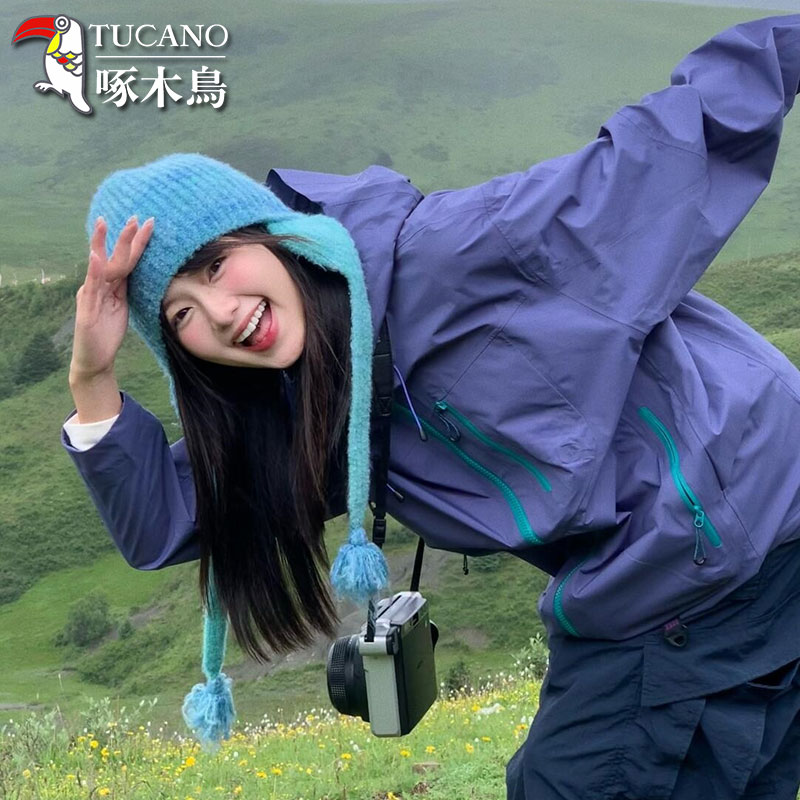 Женская куртка Woodpecker purple super good-looking jacket, новинка 2025 года, уличный ветрозащитный и водонепроницаемый альпинистский костюм "три в одном"