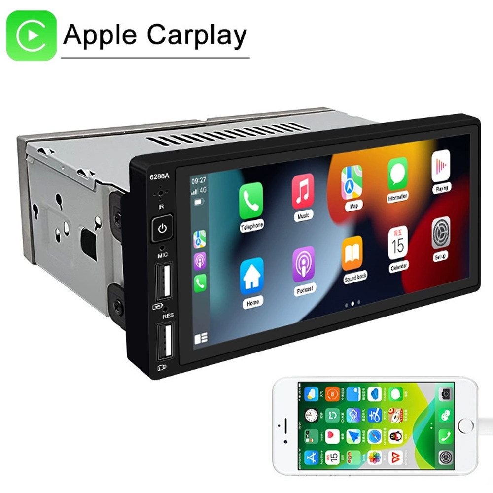 6,86-дюймовый одношпиндельный автомобильный MP5-плеер Apple wired CarPlay с IPS-экраном и автомобильным FM-радио 12 В