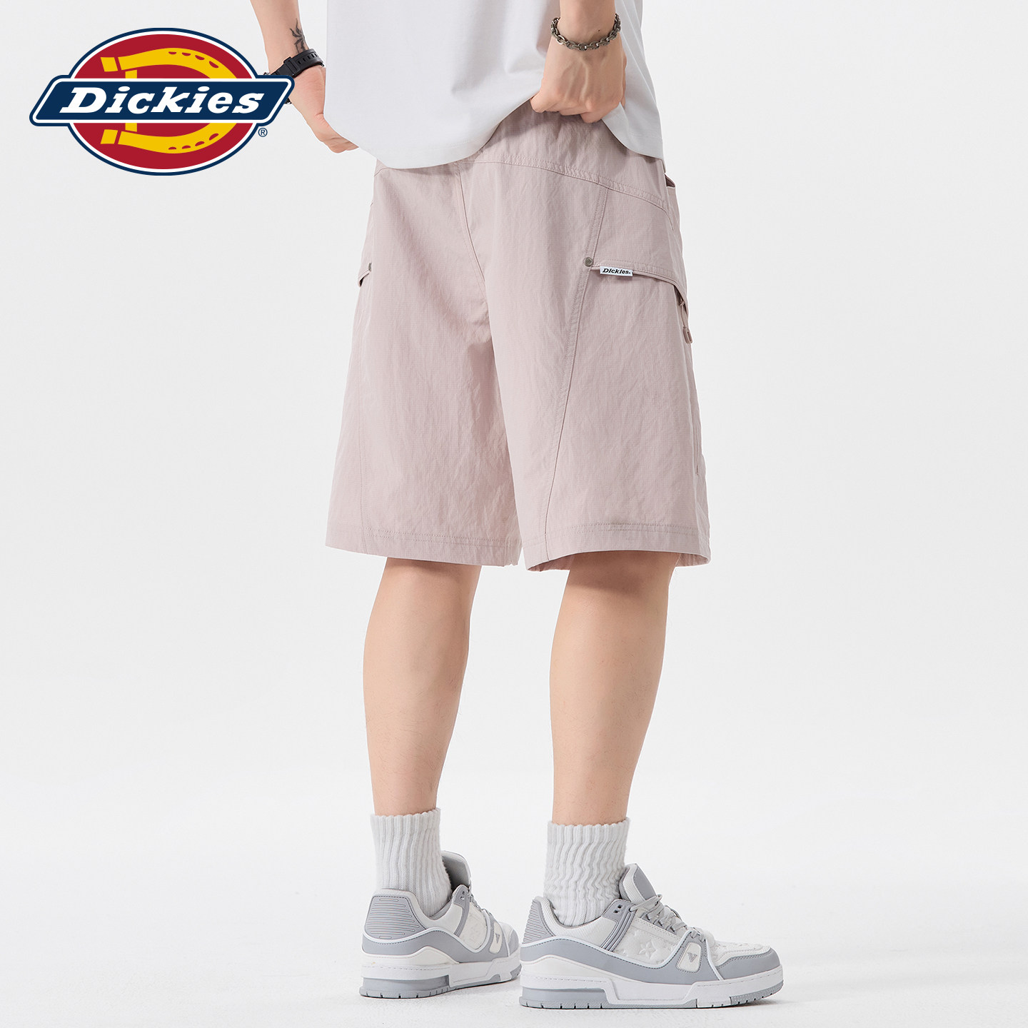 Летние свободные шорты американского модного бренда Dickies, мужские тонкие дышащие прямые повседневные брюки с пятью точками наклона, Y