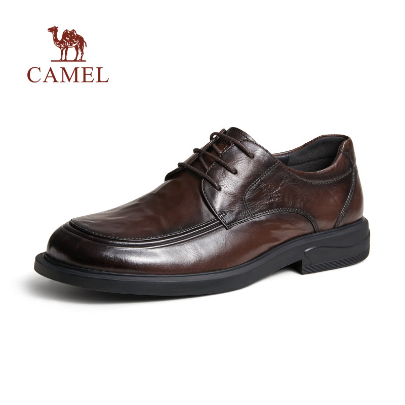 Camel/ лето 2025 г., новый стиль, поцарапанная кожа, удобная повседневная деловая официальная одежда на мягкой подошве, мужская кожаная обувь для жениха на свадьбу