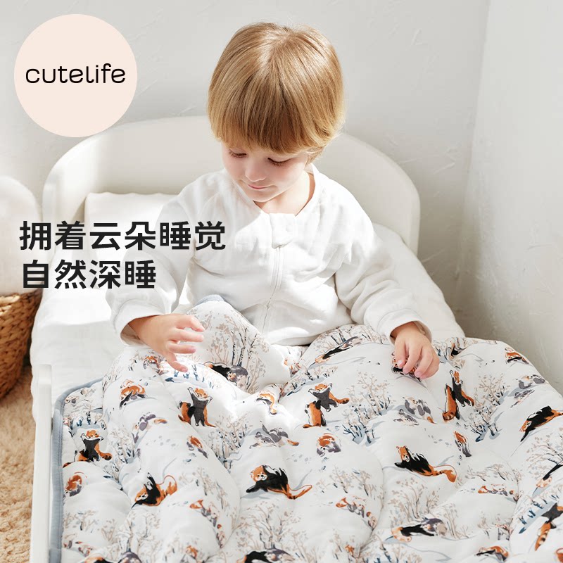 cutelife 【легкое перо】 Детское одеяло с кондиционером, универсальное одеяло из перьев four seasons, одеяло из бамбукового хлопка, одеяло для детского сада