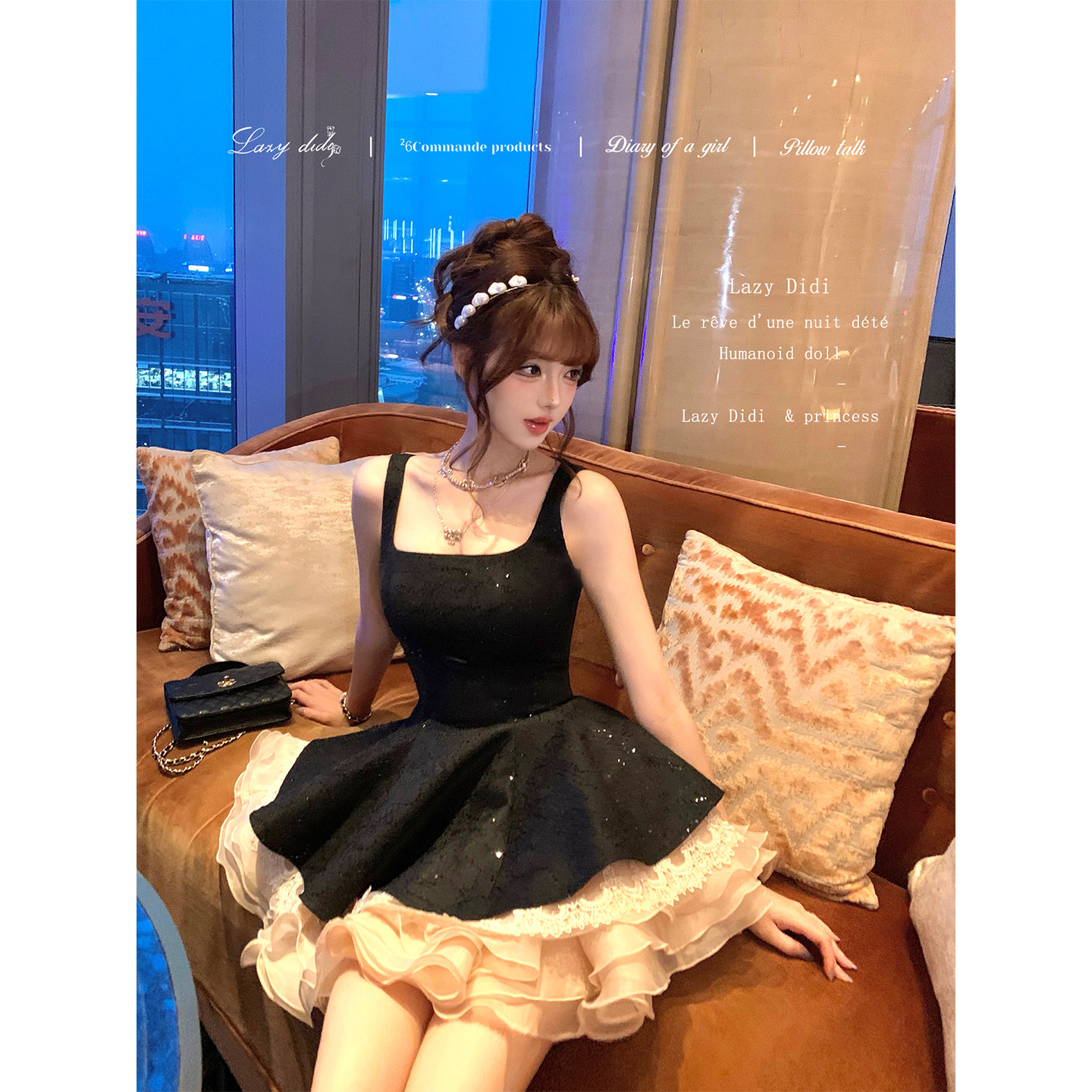 Платье-пачка LazyDidi Swan Waltz из серии Swan с тяжелым лепестковым подолом и юбкой-стойкой для похудения
