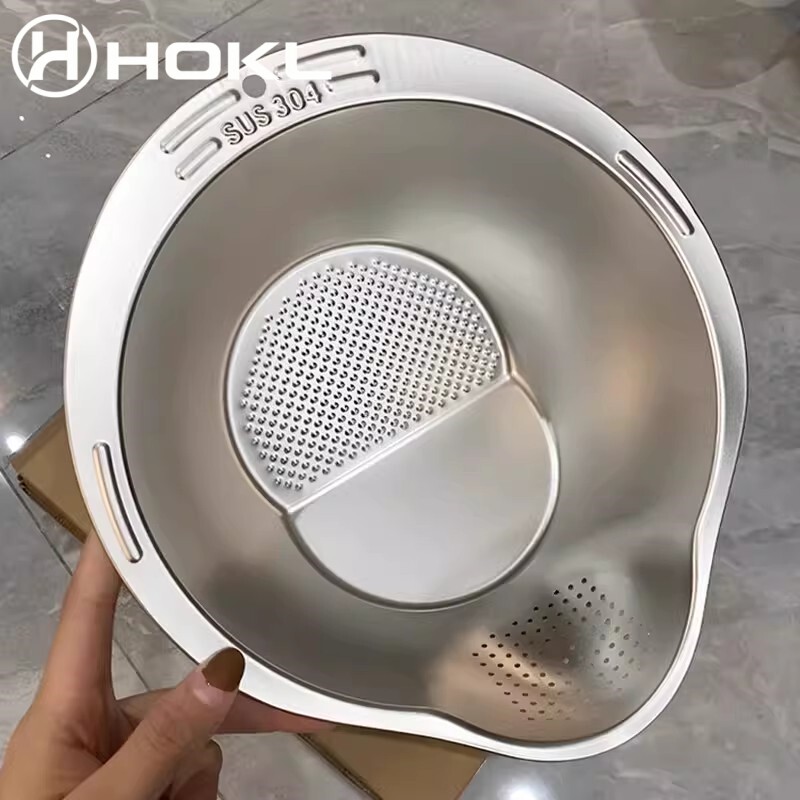 Немецкая сливная корзина из нержавеющей стали 304 бытовая 316 пищевая amoy rice artifact многофункциональный кухонный таз для овощей и фруктов