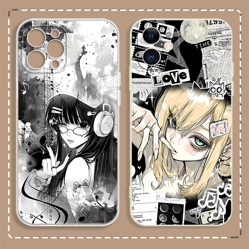 Retro-style dark-themed phone cases suitable for Apple 17, Redmi K90, Vivo, Oppo, and Huawei phones.