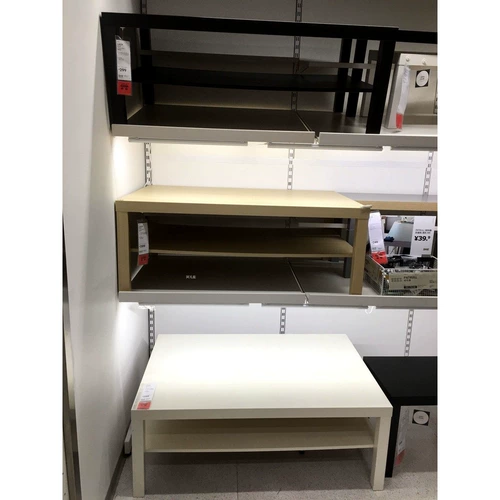 Журнальный столик IKEA Lark, белый, имитация березы, черный, 118x78, прямоугольный приставной столик, домашний закупщик