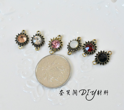 taobao agent 巴洛克水钻仿珍珠diy材料耳钉耳环上下链接材料满49包邮