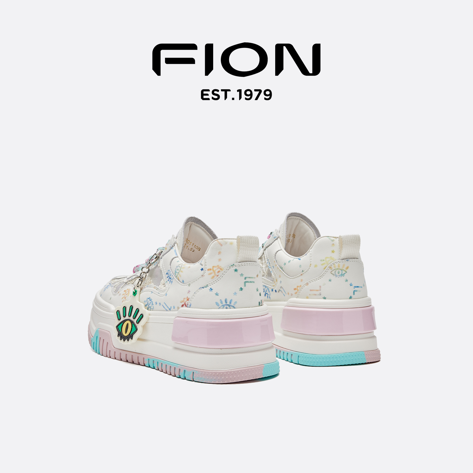 Fion/Женская обувь Fion; новинка 2025 года; сезон лето; дышащая белая обувь; повседневные кроссовки из сетчатого материала на толстой подошве