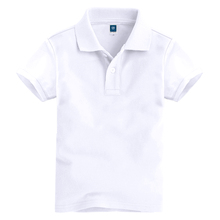 Children's short sleeved T-shirt polo shirt white pure cotton lapel for men and women's clothing