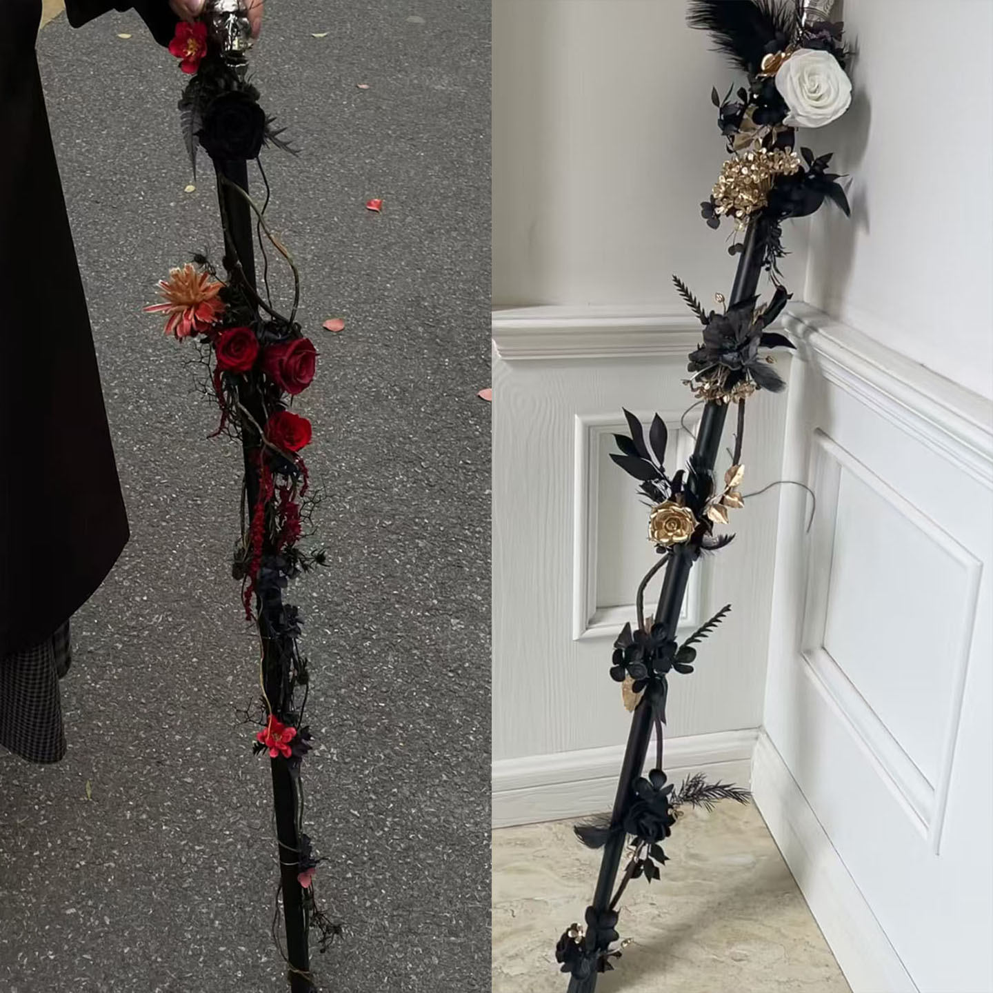 Lolita Scepter, Dragon Bone, Cemetery, Dark Gothic Cross, Cosplay Props, Runway Photoshoot, Halloween
