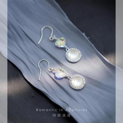 taobao agent R.I.A原创『烟白』银白色水晶耳坠bjd sd1/3大女叔体饰品X186