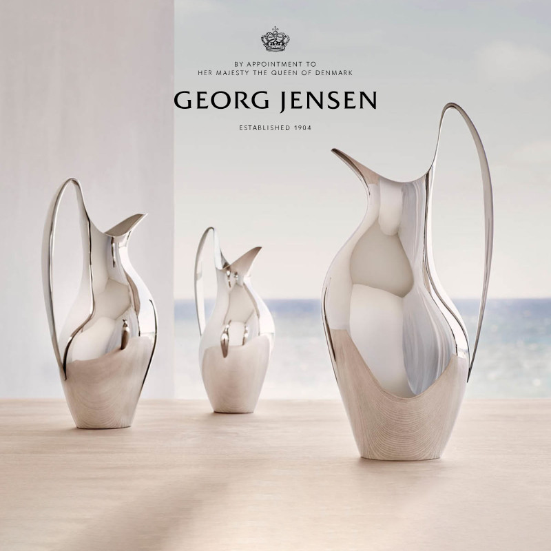 Георг Йенсен Georg Jensen HK Swan Горшок Ваза Чайник Скандинавское украшение гостиной Обеденного стола
