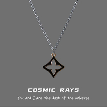 Cosmic Ray - Hollow Diamond Black Pendant with Small Design, Cold Wind Forest Style, Simple and Versatile Necklace