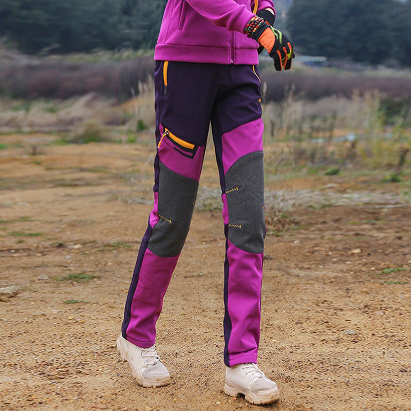 Штурмовые брюки женские зимние плюс бархатные утолщенные походные брюки спортивные брюки лыжные ветрозащитные и водонепроницаемые брюки из мягкой ткани флисовые уличные брюки