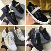 Foreign Trade Special Offer Teeth Sole GZ Men's Shoes Low Top Zipper Thick Sole Showing High Women's Shoes Genuine Leather Velvet Casual Fashion Cool Board Shoes