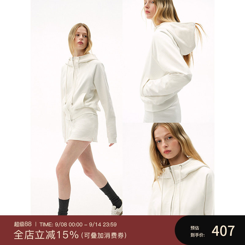 CHICJANE Chi Jian Heavy 380G High-Gram Double-Stranded Combed Cotton Athflow Style Zipper Sweatshirt Jacket