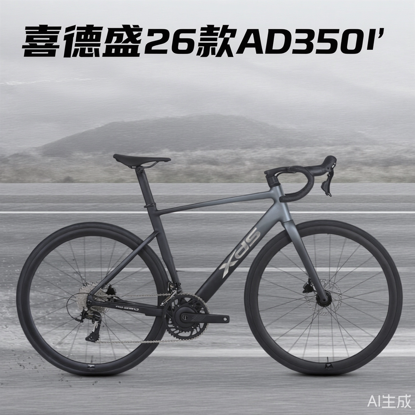 2026 Xidesheng AD350 дорожный велосипед из углеродного волокна, дорожный велосипед с гидравлическим дисковым тормозом, мужские и женские гоночные автомобили