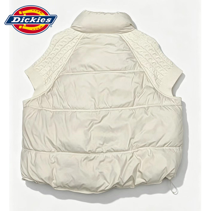 Хлопчатобумажный жилет Dickies winter 2026 с короткими рукавами, ветрозащитный и теплый, для мужчин и женщин в одинаковом стиле, теплый хлопчатобумажный жилет с воротником-стойкой