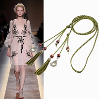 Down jacket belt accessories, new ethnic style decorative tassels, versatile dress, fashionable and simple braided waist chain and waist rope