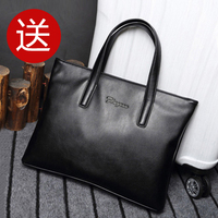 Men's handbags, fashionable casual bags, Korean style briefcases, men's business bags, horizontal soft leather bags, computer bags