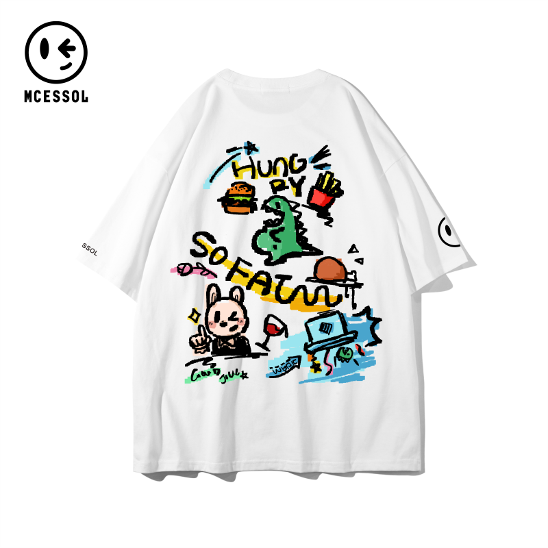 Забавная футболка с короткими рукавами и цветочным принтом от солнца Mcessol для мужчин и женщин от одного и того же модного бренда, летняя свободная пара большого размера