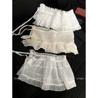 Ballet style white lace layered strap skirt women's fashion accessories skirt butt curtain