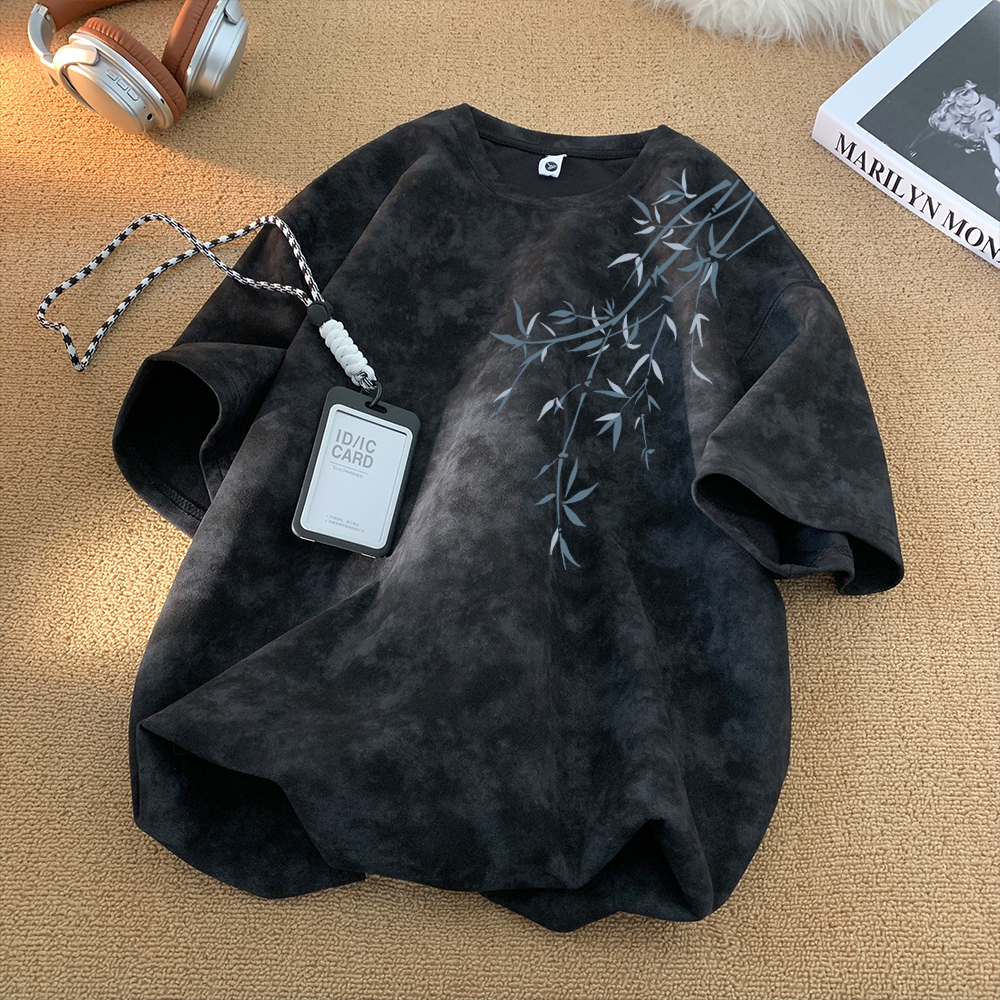 Футболка с короткими рукавами National tide tie-dye, мужская летняя футболка с принтом бренда tide, ins high street, свободная футболка с круглым вырезом и короткими рукавами для пары мальчиков