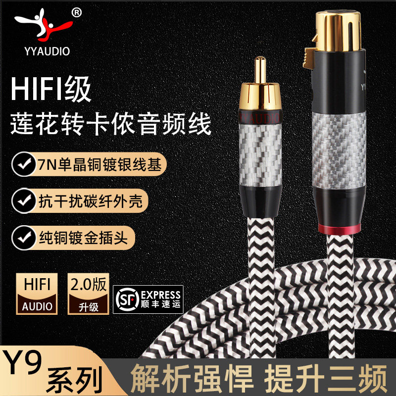 Аудиокабель Yangyang YYAUDIO Lotus для Canon с монокристаллическим медным посеребренным микшером RCA-XLR-разъемом