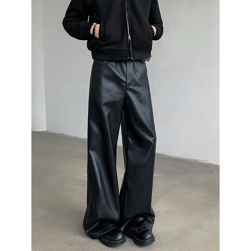 TANGZ STUDIO самодельные американские брюки cleanfit, модные крутые брюки из искусственной кожи в стиле панк, мужские свободные и слегка широковатые брюки, женские