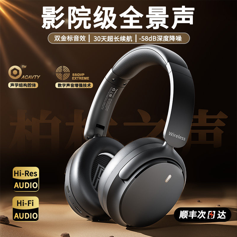 德国柏林之声头戴式耳机主动降噪无线蓝牙进...