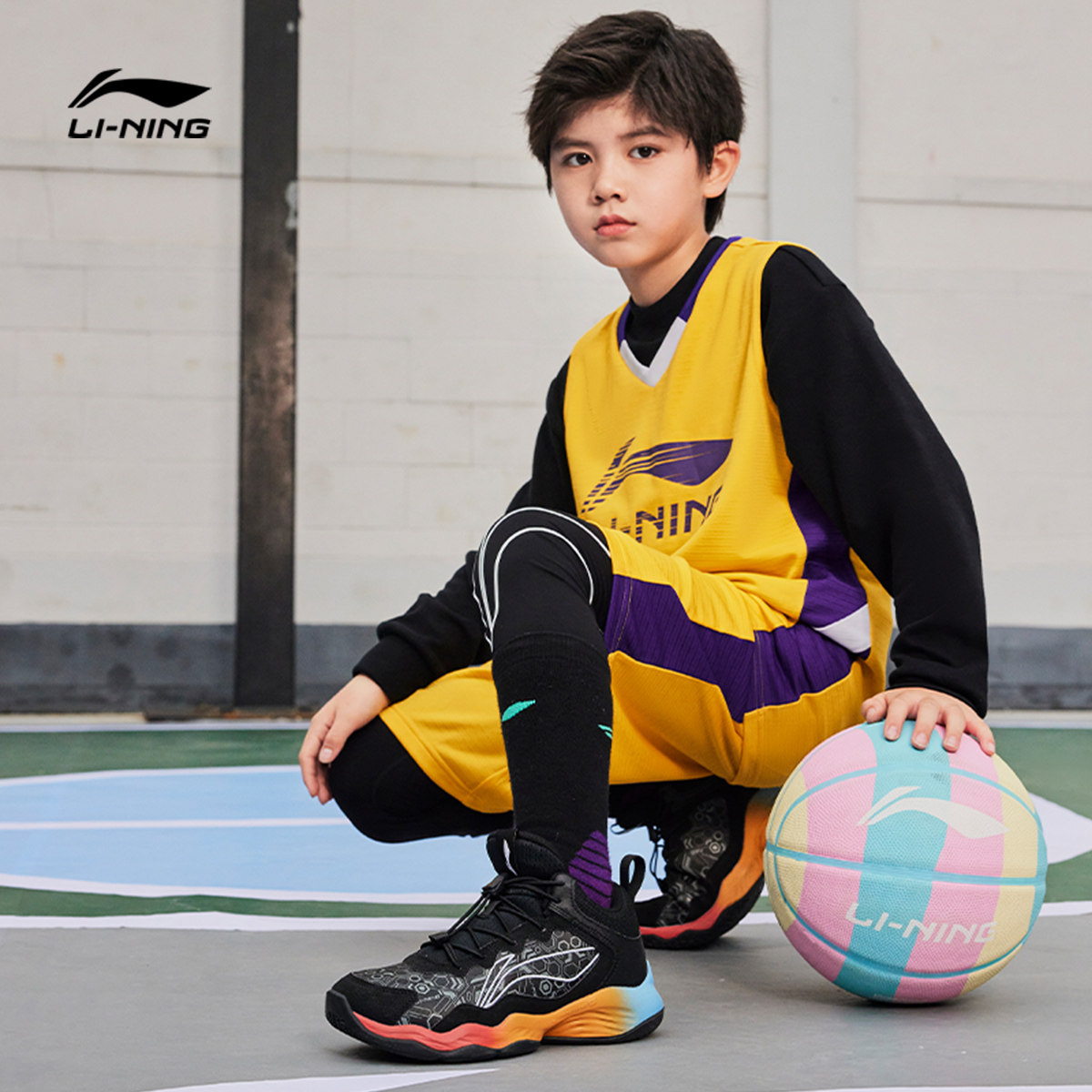 Детская обувь Li Ning Pioneer-Ling I TD, профессиональная баскетбольная обувь для тренировок, осенняя молодежная обувь для мальчиков и девочек, амортизирующая спортивная обувь с отскоком