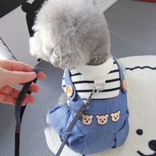 Japan MUJI Ε Pet Bears, Schnauzer Teddy Dog Clothes, Autumn, Spring, Summer, Cowboy Four legged Clothes, Traction