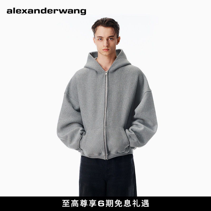 [Тот же стиль, что и у звезды] alexanderwang официальный свитер-жакет на молнии от Alexander Wang, серый