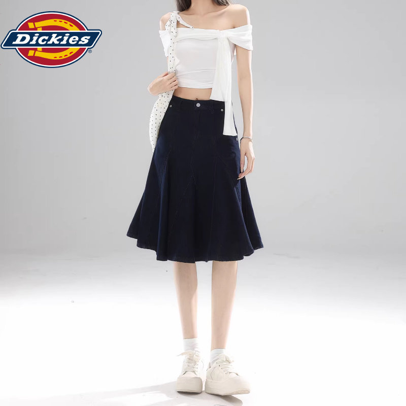 Джинсовая юбка трапециевидной формы в стиле ретро от Dickies, женская весенне-летняя джинсовая юбка трапециевидной формы с высокой талией, новая облегающая юбка в стиле рыбий хвост