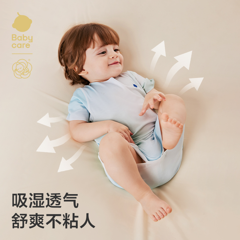 [Кадр 2] детский комбинезон с короткими рукавами camellia baby, цельная сумка, одежда для пердежа, одежда для новорожденных, летняя одежда