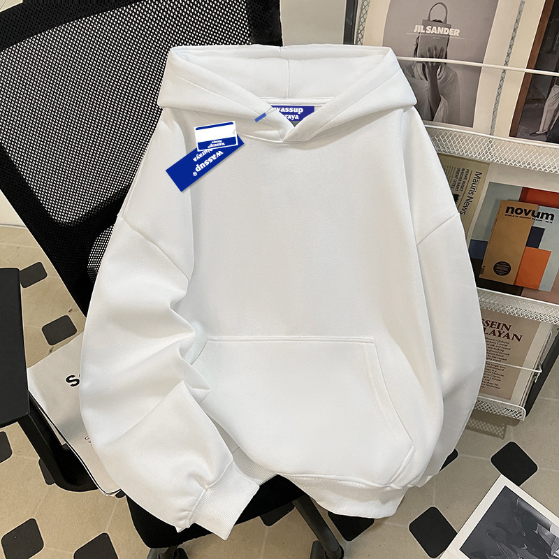 WASSUP NURAYA特大码300斤灰色连帽男士卫衣2025新款春秋季上衣服