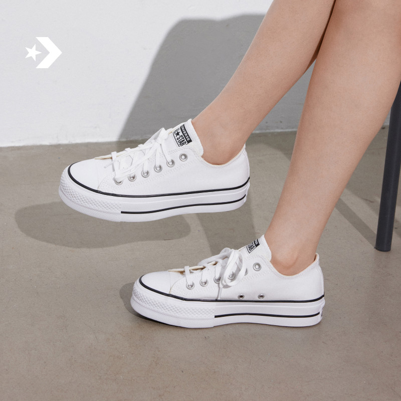 CONVERSE Converse официальные классические туфли на платформе All Star Lift Белые туфли Парусиновые туфли 560251C