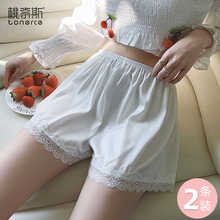 Safety pants for women's anti glare summer thin white non rolled edge safety shorts can be worn loose lace leggings